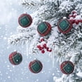 thumbnail image 6 of MERILER 9 Piece Plaid Christmas Ball Ornaments Set Fabric Wrapped Hanging Baubles Plastic Xmas Tree Decorations Holiday Home Party, 6 of 6