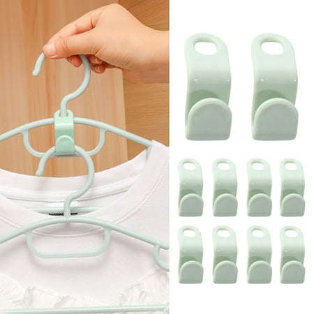 

10PCS Clothes Hanger Connector Hooks Hanger Extender Clips Cascading Hanger Hooks for Heavy Duty Space Saving Cascading Connection Hooks Velvet Huggable Hangers Accessory