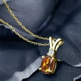 thumbnail image 2 of Gem Stone King 1.15 Ct Orange Red Madeira Citrine White Created Sapphire 18K Yellow Gold Plated Silver Pendant with Chain, 2 of 4