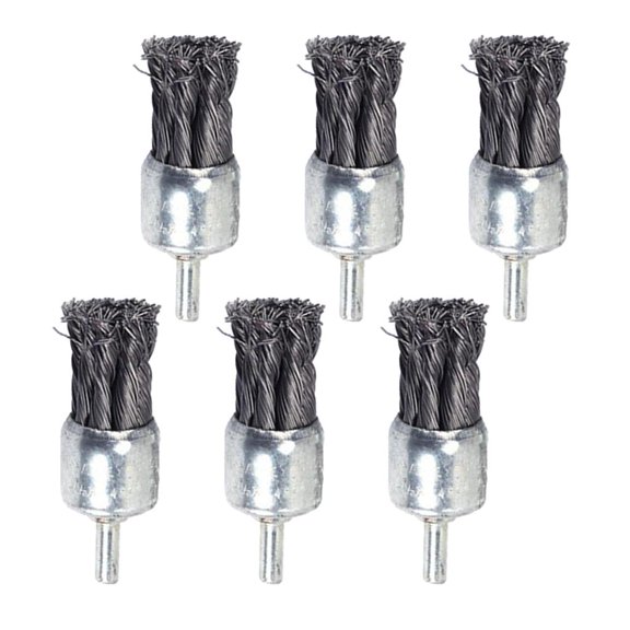 6x Twist Knot Wire End Brush Surface Grinding, Deburring, Polishing,