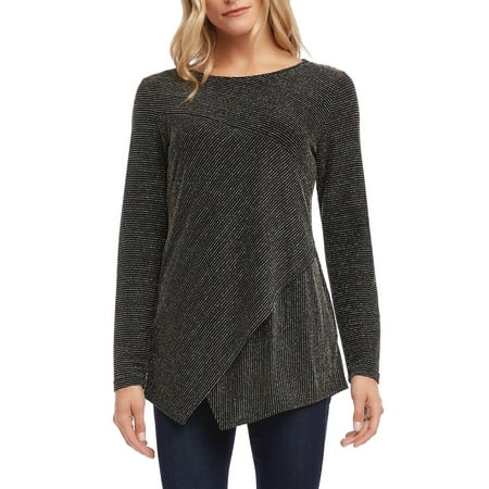 Karen Kane Women's Asymmetric Top Black Size Small