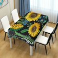 thumbnail image 6 of SKYSONIC 60”x90" Square Tablecloth with Seamless Pattern Sunflower On Black Background Prints, Anti-Wrinkle and Smooth Table Cloth for Kitchen/Home Decoration, 6 of 7