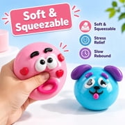 Smushers Squishies Dog Face Toys - 5 Assorted Cute Expressions, Moldable Face Smushers Dog Face Swap Squeeze Smush
