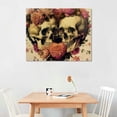 thumbnail image 2 of Orinice Skulls Flowers Heart-shaped Fine Art Aesthetic Poster & Print Wall Painting for Classroom Kitchen Office Farmhouse Bathroom Room Decor Pictures Wall Art Painting Canvas Print Canvas, 2 of 6