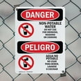 thumbnail image 5 of (2 Pack) Non-Potable Water No Drinking Bilingual OSHA Danger Sign 12 Inch X 18 Inch Indoor / Outdoor Rust-Free Aluminum Metal Signs for Workplace, Workshop, and Construction Site, Made, 5 of 8