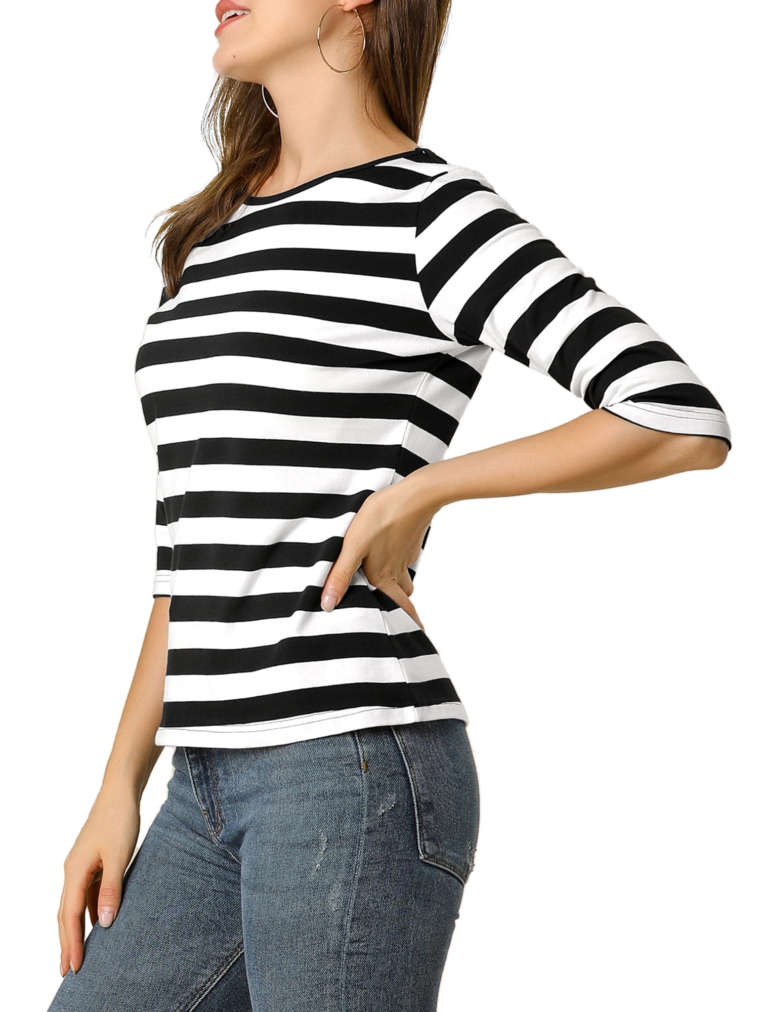 DARING DIVA Women's Halloween Costume 1/2 Sleeve Floral Top M Black White