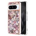 thumbnail image 4 of Feishell for Google Pixel 8 Pro Case with Rotating Metal Ring Kickstand, Stylish Thin IMD Marble Flower Pattern Cover Shockproof Lightweight Slim Fit Girls Women Phone Case for Google Pixel 8 Pro,E, 4 of 6