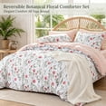 thumbnail image 2 of Exclusivo Mezcla Floral Queen Comforter Set, 3 Pieces Queen Size Lightweight Bedding Comforters, Pink Botanical Flowers Pattern, 2 of 8