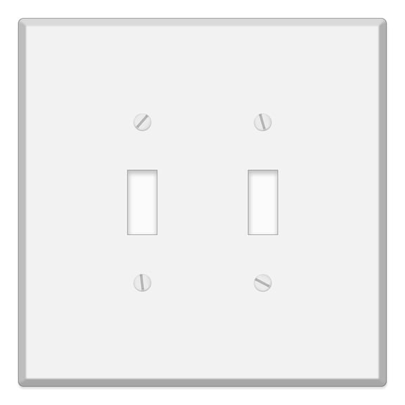 Oversized White Metal Outlet Covers, 2-Gang Toggle Switch Wall Plate, 5.5" x 5.50" Jumbo Toggle Switch Wall Plate, Painted Metal, Corrosive Resistant, Matching Screws Included