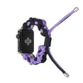 thumbnail image 2 of Compatible with Apple Watch Band 38mm 40mm 41mm, Rugged Survival Paracord Nylon Strap Braided Sport Loop for iWatch Bands Series 9 8 7 6 5 4 3 2 1 SE Women Men,Black+Purple, 2 of 5