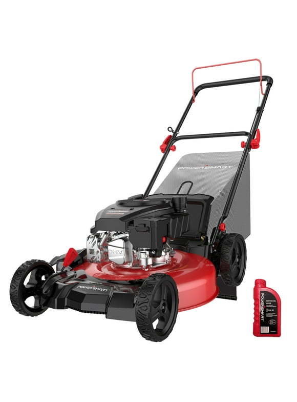 PowerSmart  Gas Push Lawn Mower Powered 21-inch 3-in-1  with 144cc Engine, 6-position Height Adjustment