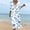 Blue, variant on QUNYINEY Floral Dresses for Women Plus Size Midi Beach Casual 3/4 Sleeve A Line Dress Loose Fit Vacation V Neck Dresses