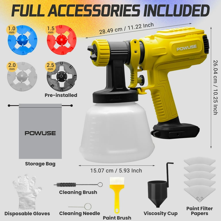 Litheli 20V HVLP Cordless Paint Sprayer, Electric Spray Gun for Home