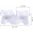 thumbnail image 2 of Double Cat Bowls, Orthopedic Pet Bowl Anti-vomiting, Kitty's Food Water Bowl Dog Bowl, Slanted Cat Dish Protects Spine, 15° Tilted Bowl, 2 of 5