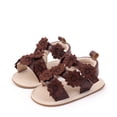 thumbnail image 2 of Splozh Baby Girl Mary Janes Baby/Toddler Walking Sandals Flat Sole Open Toe with Flower for Indoor Outdoor Wear Coffee,US 3, 2 of 9