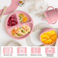 thumbnail image 3 of Set de Alimentación para Bebé Munlinder con Tazones de Silicona con Ventosa Rosa, 3 of 7