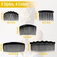thumbnail image 2 of 36 Pieces Women Hair Comb Slides, French Hair Side Combs Plastic Twist Decorative Hair Clips Accessories for Women Bridal Wedding Veil Teeth(Black, Transparent, Light Coffee, Dark Coffee), 2 of 7