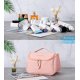 thumbnail image 4 of Neceser de viaje para maquillaje, neceser de gran capacidad, impermeable, portátil, de piel sintética, estuche de almacenamiento de maquillaje para mujeres y niñas, 4 of 5