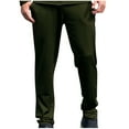 thumbnail image 2 of Handshe Men's Casual Straight-Leg Workout Pants with Elastic Waist and Drawstring Pockets Fleece-Lined Fitness Activewear,Plus Size, 2 of 4