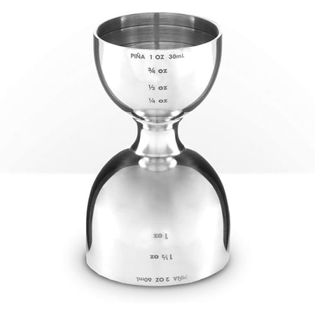 Piña Barware Stainless Steel Commercial 2oz. / 1oz. Bell Style Measuring Jigger Bar Tool - Mirror Polished Finish, One Jigger