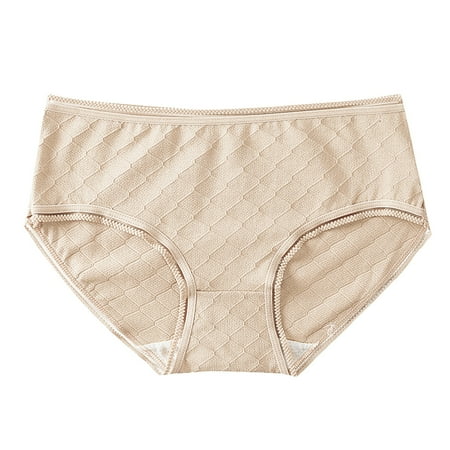 Entyinea Seamless Underwear for Women Microfiber Smooth Stretch Brief Panty Beige XXL