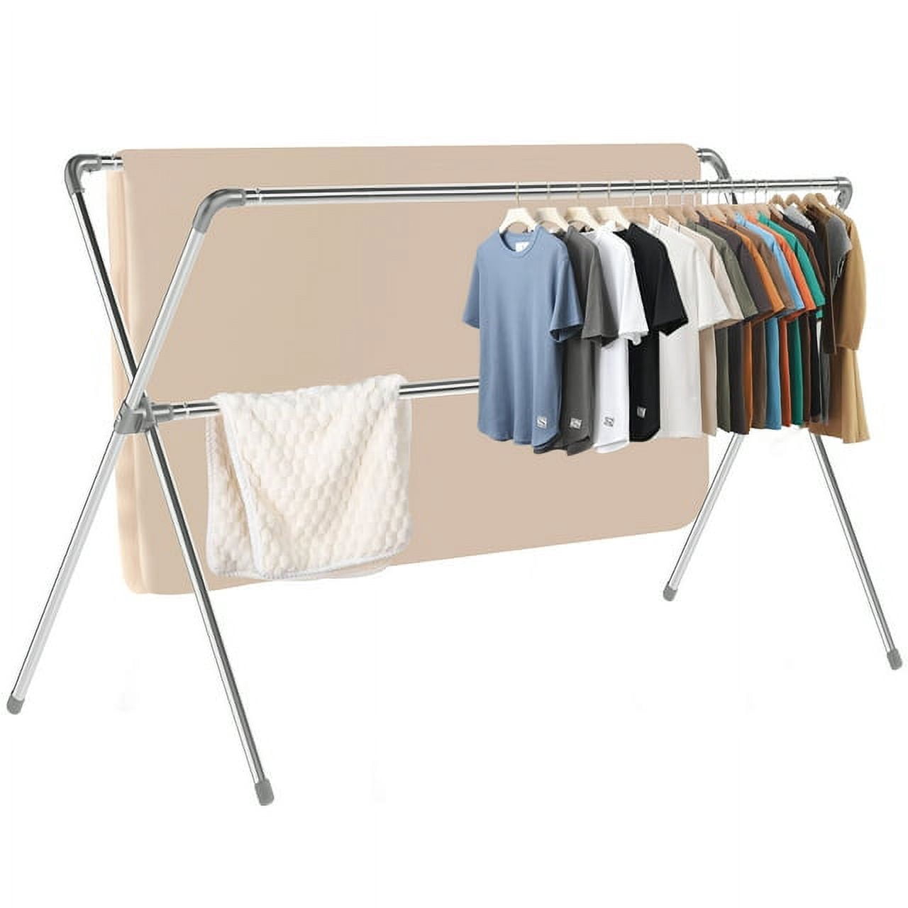 Camkey Heavy Duty Garment Rack with Shelves, Rolling Clothes Rack for Hanging Clothes, 600lb Capacity, Adjustable, Chrome Finish