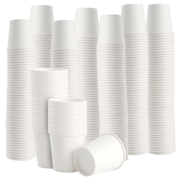 FUNSUEI 400 Pack 4 oz Disposable White Paper Cups, Bulk Food Grade Hot Coffee Cups for Home, Travel, Parties, Recyclable