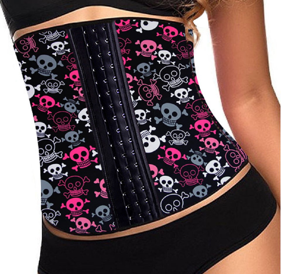 Corsets for Women Plus Size S-6Xl Skull Printed Waist Trainer Corset Waisted Cincher Bustier Tops Shapewear 