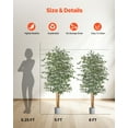 thumbnail image 2 of VEVOR 6FT Artificial Ficus Tree Tall Faux Plant with Black Pot for Indoor Decor, 2 of 8