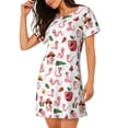 thumbnail image 2 of Fotbe Cute Animal Pattern Women's Cotton Nightgown Sleepwear Short Sleeves Shirt Casual Print Sleepdress, 2 of 6
