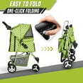 thumbnail image 5 of Dog Stroller for Small Dogs 10 Lbs 20 Lbs, Pet Stroller for Medium Dogs 30 Lbs, Cat Strollers for 1 Cats, 3 Wheels Foldable Jogger Puppy Stroller with Storage Basket and Cup Holder, Green Polka Dots, 5 of 7