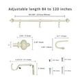 thumbnail image 2 of G3C12374L1" Curtain Rod with Albert Finials - 84" to 120", Weathered White, 2 of 5