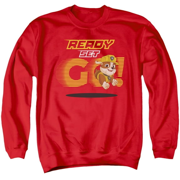 Paw Patrol Ready Set Go! Rubble Unisex Adult Crewneck Sweatshirt