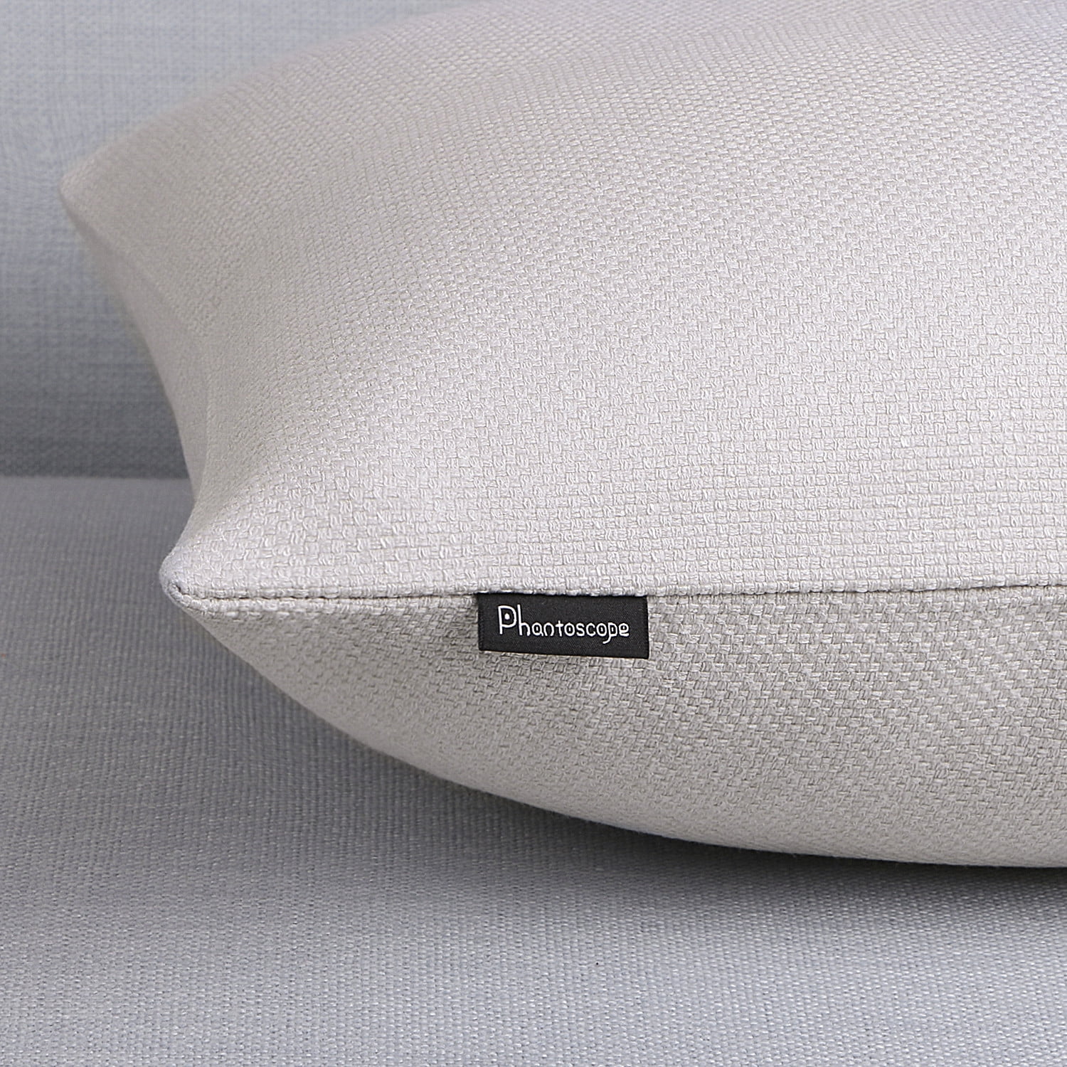 Phantoscope Farmhouse Series Triple Button Decorative Throw Pillow, 20" x 20", Off-White, 2 Pack
