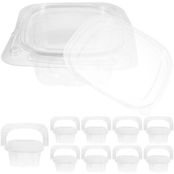 Hemoton 10pcs Mini Cake Boxes Clear Cake Box Small Cake Boxes Cupcake Packaging Treat Boxes