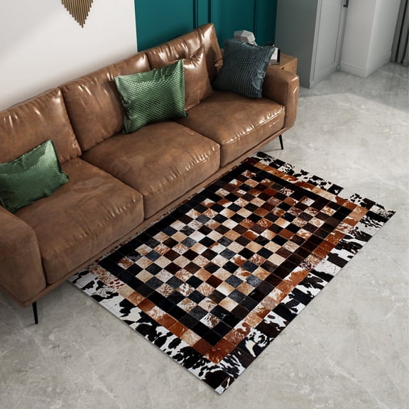 Handmade Natural Cowhide Rug Genuine Cow Skin Home Décor Area Rug -KPR 04