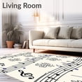 thumbnail image 2 of ODIKA 2'x3' Machine Washable Non-Slip Area Rug, Musical Notes Symphony Score Sheet Design Decorative Floor High Traffic Rug, Black, 545086, 2 of 5