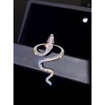 thumbnail image 3 of 1pc S925 Silver Snake Ring Cubic Zirconia Opening Adjustable Animal Band Ring for Women Fashion Rhinestones Jewelry Gifts for Teen Girls Friend Family, 3 of 5