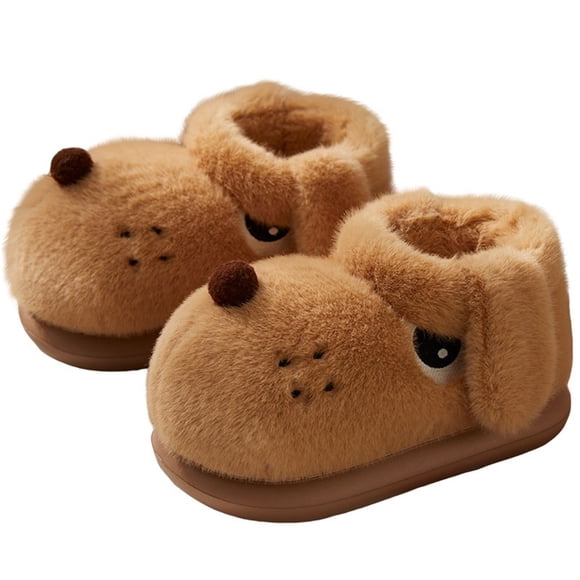 Chaussons Mignons pour Chiens pour Femmes et Hommes, Chaussons Animaux Duveteux, Chaussons en Peluche Chauds et Confortables pour la Maison