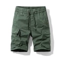 thumbnail image 2 of LYMAYTER Cargo Shorts for Men's Drawstring Elastic Waist Casual Workout Shorts Multi-pocket Design 29-38, 2 of 8