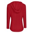 thumbnail image 6 of UTSJKR Hoodies for Women Long Sleeve Eyelet Tops Button Casual Loose Fit Shirts Fashion Lightweight Pullover Wine XL, 6 of 6