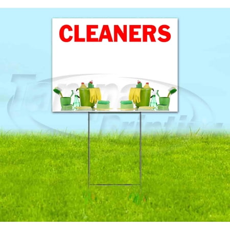 Cleaners (18 x 24 ) Yard Sign Includes Metal Step Stake