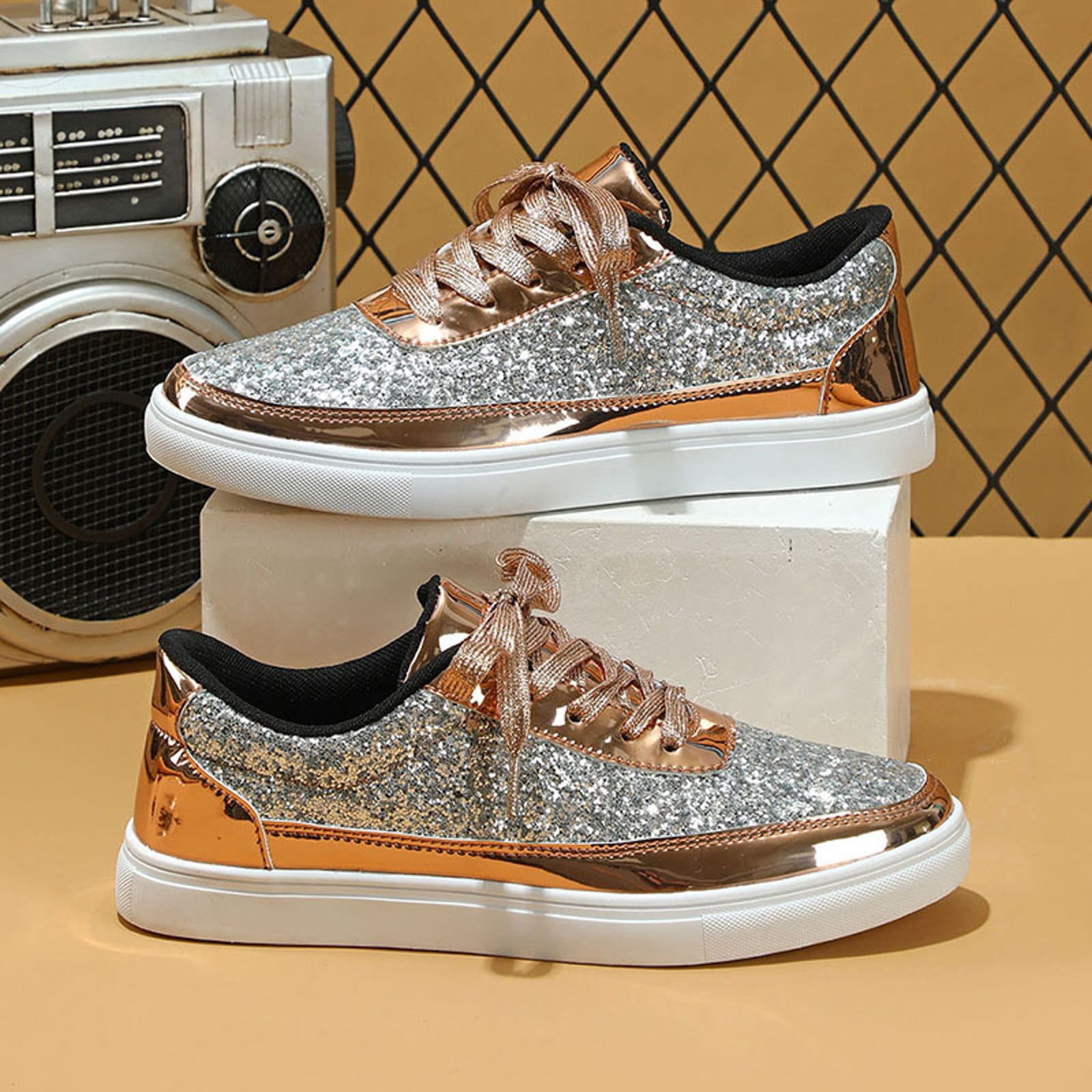 office rose gold shoes