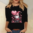 thumbnail image 3 of Tbopshirt Valentine's Day T-Shirts for Women Plus Size,Valentines Day 2025 Ladies Plus Size Crop Tops 3/4 Sleeve Cute Printed Graphic Tee Pullover Shirts,S-XXL, 3 of 4