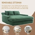 thumbnail image 2 of MOONMISS Chenille Upholstered 2-seater Deep Seat Lazy Sofa Bed with 5 Back Pillows-Emerald, 2 of 5