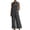Z70 Dark Gray-Linen 2 Piece Set for Women, variant on Mifsaly Linen 2 Piece Set for Women Sleeveless V Neck Side Split Tunic Top and Wide Leg Long Pants with Pockets Lightweight Flowy Summer Vacation Outfits Dark Gray,S