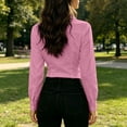 thumbnail image 7 of Tqcoqu Women's Long Sleeve Cotton Linen Button Down Blouse with Pocket Front Y2K Collared Shirt Tops,Pink Women's S-XXL, 7 of 7