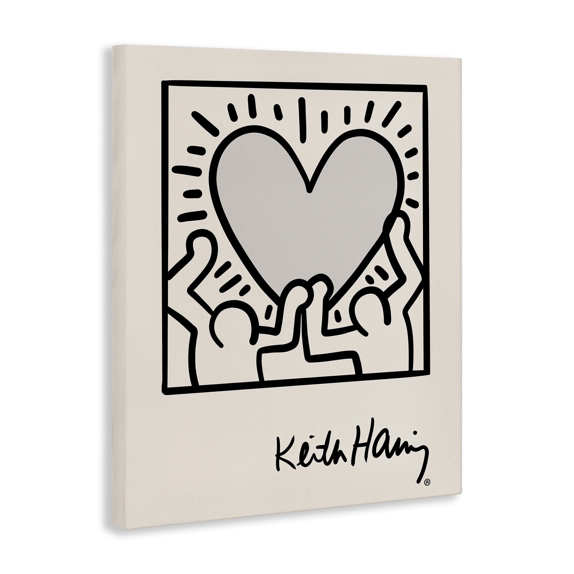 Stupell Industries Contemporary People Outline Heart Symbol Keith Haring Canvas Wall Art, 16 x 20, Design by Ros Ruseva