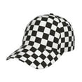 thumbnail image 6 of Lsque Black and White Checkerboard Baseball Cap Trucker Low Profile Hat Golf Dad Hat Adjustable Original Classic Unconstructed Plain Cap Men Women, 6 of 9