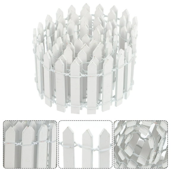 PTOOTP 2Pcs Mini Fences White for Doll House Delicate Design 100X5CM